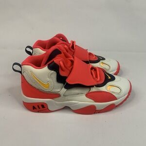 Nike Air Speed Turf Big Kids 6Y White/Laser Orange Red Orbit BQ9632-102 Sneakers